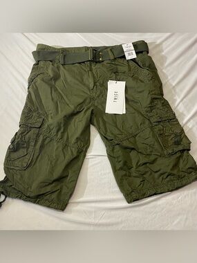 Twice Army Green Cargo Baggy Grunge Bermuda Shorts, Men's size 34